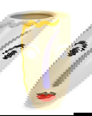 Vaza fata umana din portelan pictat