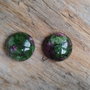 Cabochon rubin zoisit, 12 mm (2 buc)