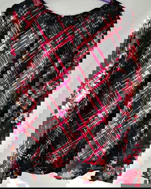 Bluza voal rosu negru , Woman by Tchibo , 46