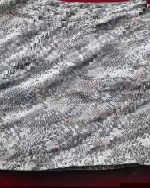 fusta scurta alb/negru denim 40