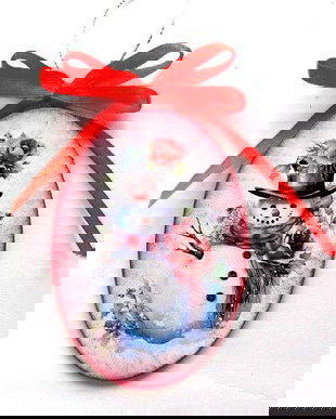 glob pe lemn cu mos craciun 47085