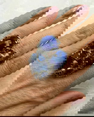 Inel zamac argintat & lapis lazuli