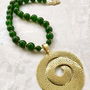 Colier Boho jad verde