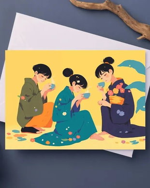 Postcard cu motive japoneze - JAPAN