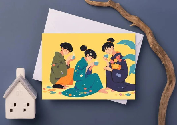 Postcard cu motive japoneze - JAPAN