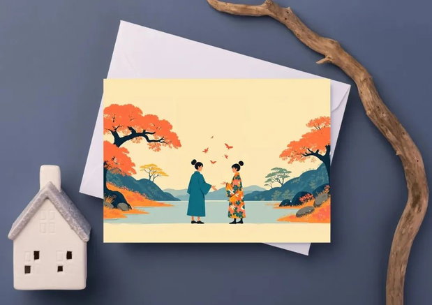 Postcard cu motive japoneze - JAPAN