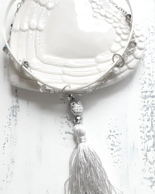 Colier choker argintiu