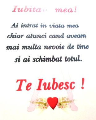 Biletele dedicate IUBITA MEA ! TE IUBESC !