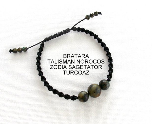 Bratara Zodia SAGETATOR*Talisman Norocos*Turcoaz