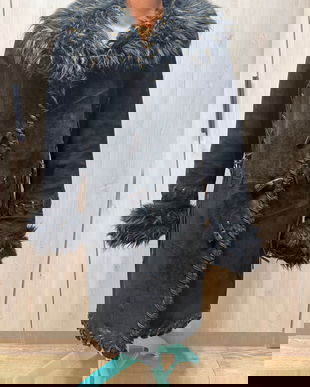 Cojoc Saki piele naturală întoarsă antilopa mărime 42