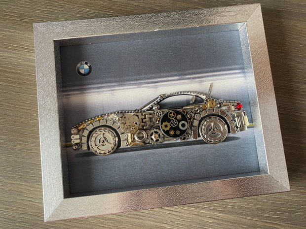 BMW Cod M 664・Cadou pasionați BMW・Colaj piese ceas・Bijuterii steampunk・Artă reciclare