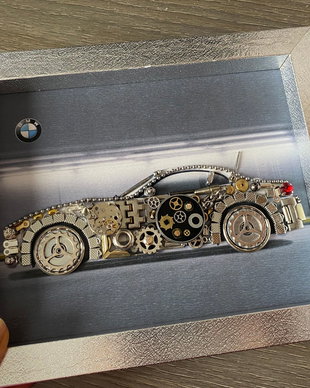 BMW Cod M 664・Cadou pasionați BMW・Colaj piese ceas・Bijuterii steampunk・Artă reciclare