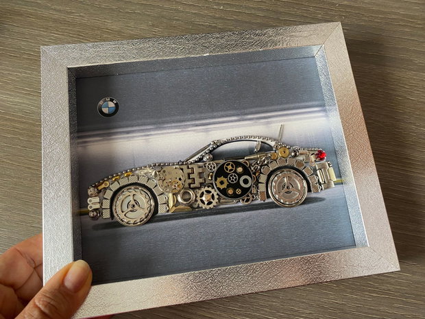 BMW Cod M 664・Cadou pasionați BMW・Colaj piese ceas・Bijuterii steampunk・Artă reciclare