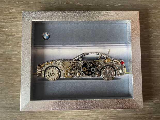 BMW Cod M 664・Cadou pasionați BMW・Colaj piese ceas・Bijuterii steampunk・Artă reciclare