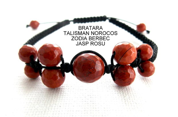 Bratara Zodia BERBEC*Talisman Norocos*JaspRosu