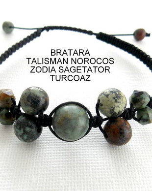 Bratara Zodia SAGETATOR*Talisman Norocos*Turcoaz