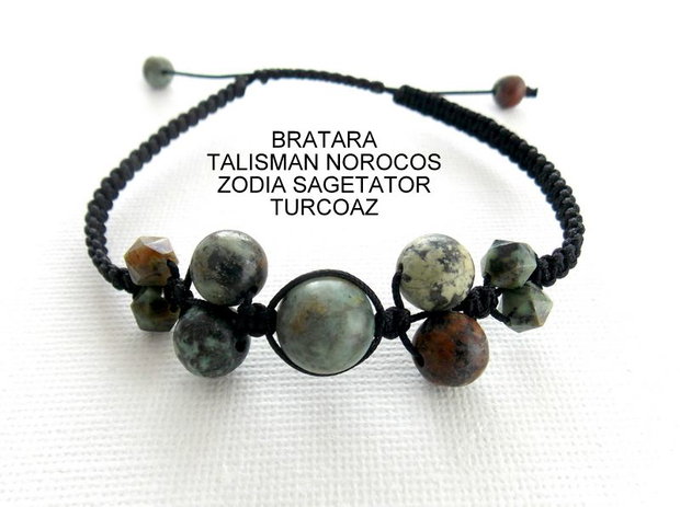 Bratara Zodia SAGETATOR*Talisman Norocos*Turcoaz