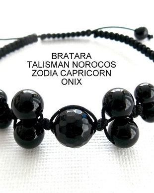 Bratara Zodia CAPRICORN*Talisman Norocos*Onix