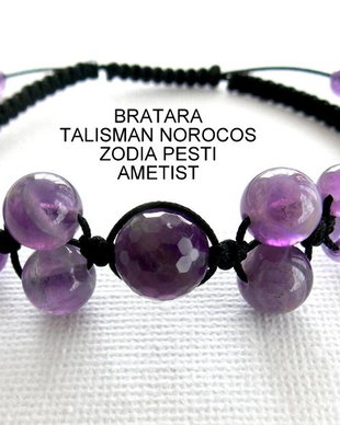 Bratara Zodia PESTI*Talisman Norocos*Ametist