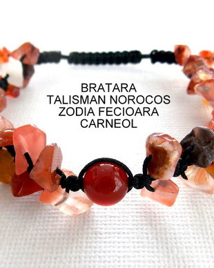 Bratara Zodia FECIOARA*Talisman Norocos*Carneol