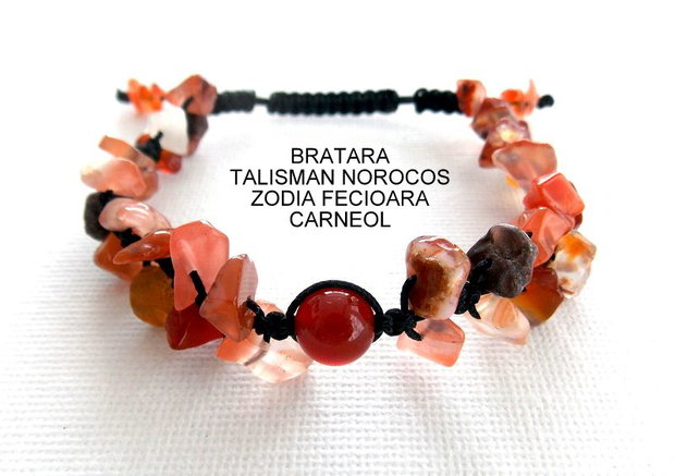 Bratara Zodia FECIOARA*Talisman Norocos*Carneol