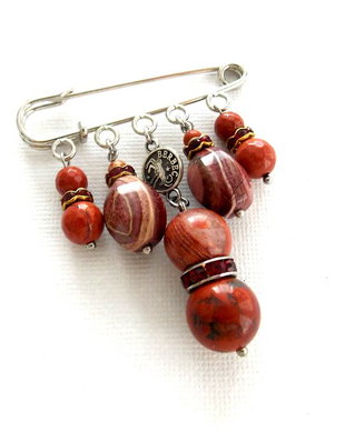 Brosa*Zodia BERBEC*Talisman Norocos*JaspRosu