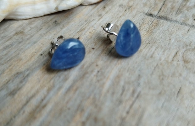 Cercei lacrimi kyanite, argint rodiat