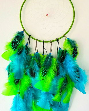 Dream Catcher "Lime and baby blue"