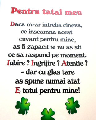 Biletele dedicate PENTRU TATA MEU !