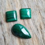 Cabochoane malachit natural, 3 buc