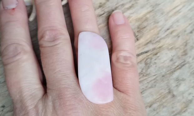 Inel opal roz, inel reglabil argint 925 rodiat