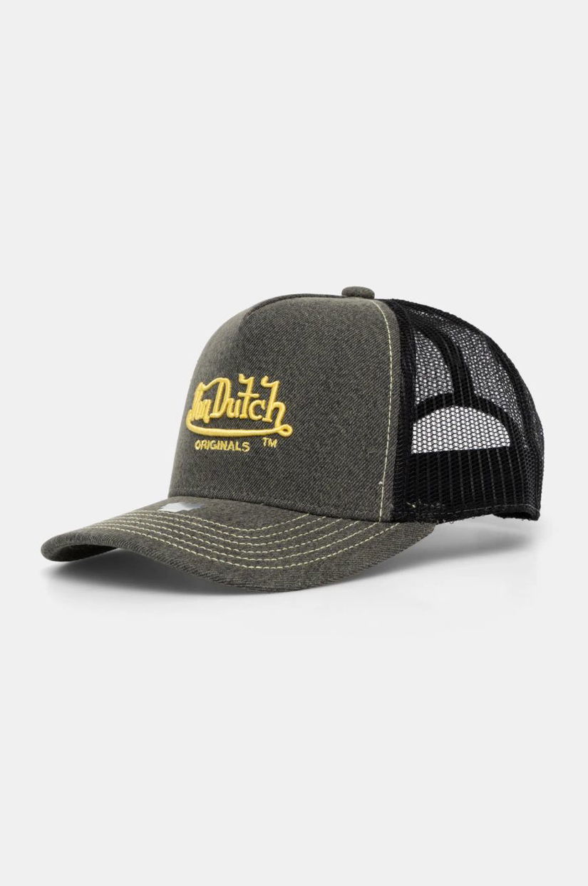 Von Dutch șapcă TRUCKER NEWARK culoarea negru, cu imprimeu, 7030820