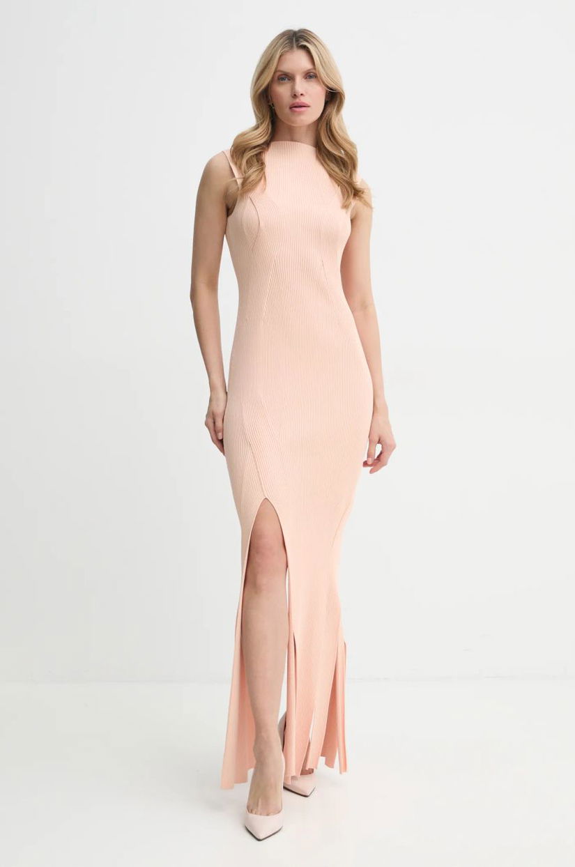 Victoria Beckham rochie culoarea portocaliu, maxi, mulată, 1125KDR006098A