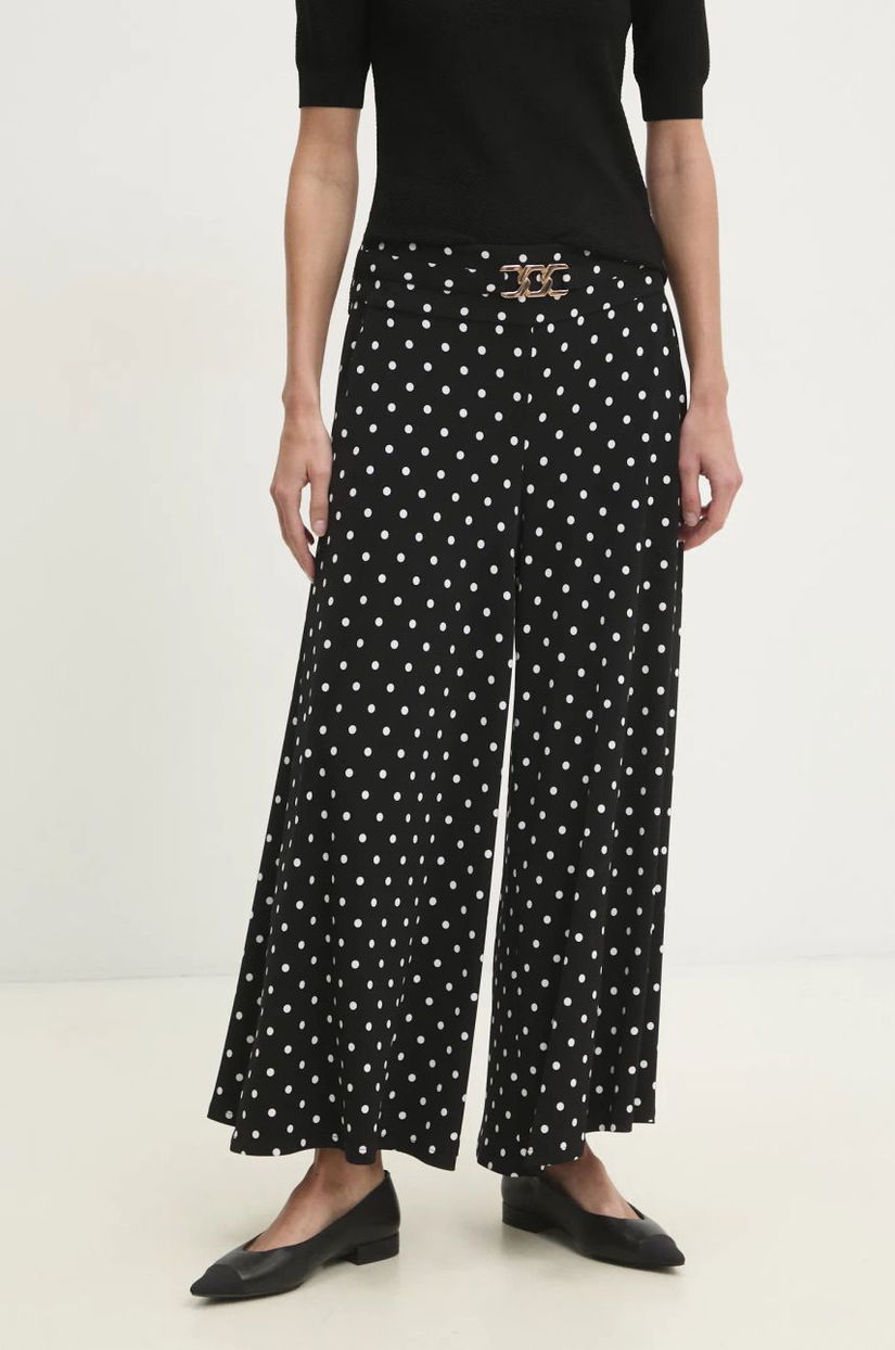 Joseph Ribkoff pantaloni femei, culoarea negru, lat, high waist, 251040