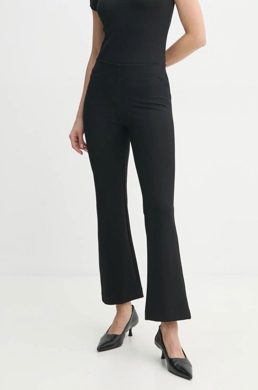 Filippa K pantaloni femei, culoarea negru, evazați, high waist, 29907