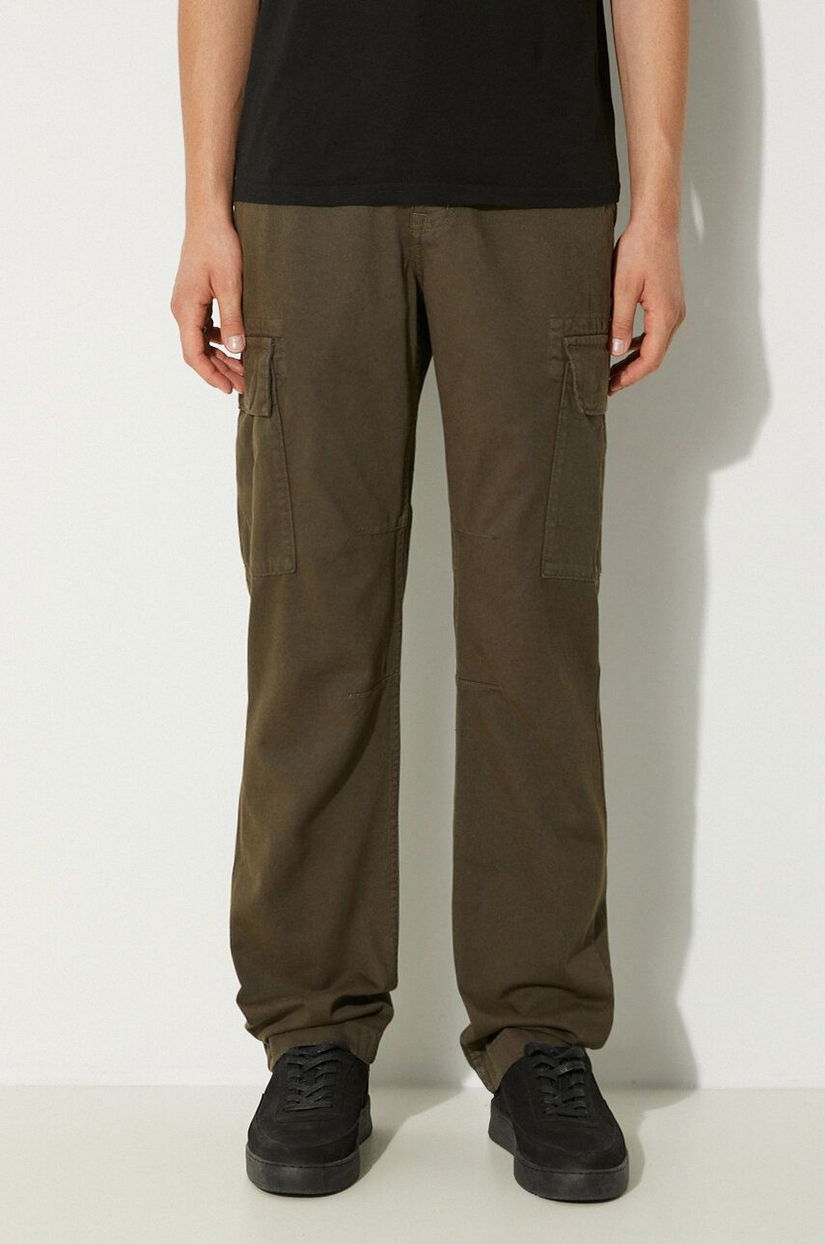 Alpha Industries pantaloni de bumbac Agent Pant culoarea verde, cu fason cargo, 158205