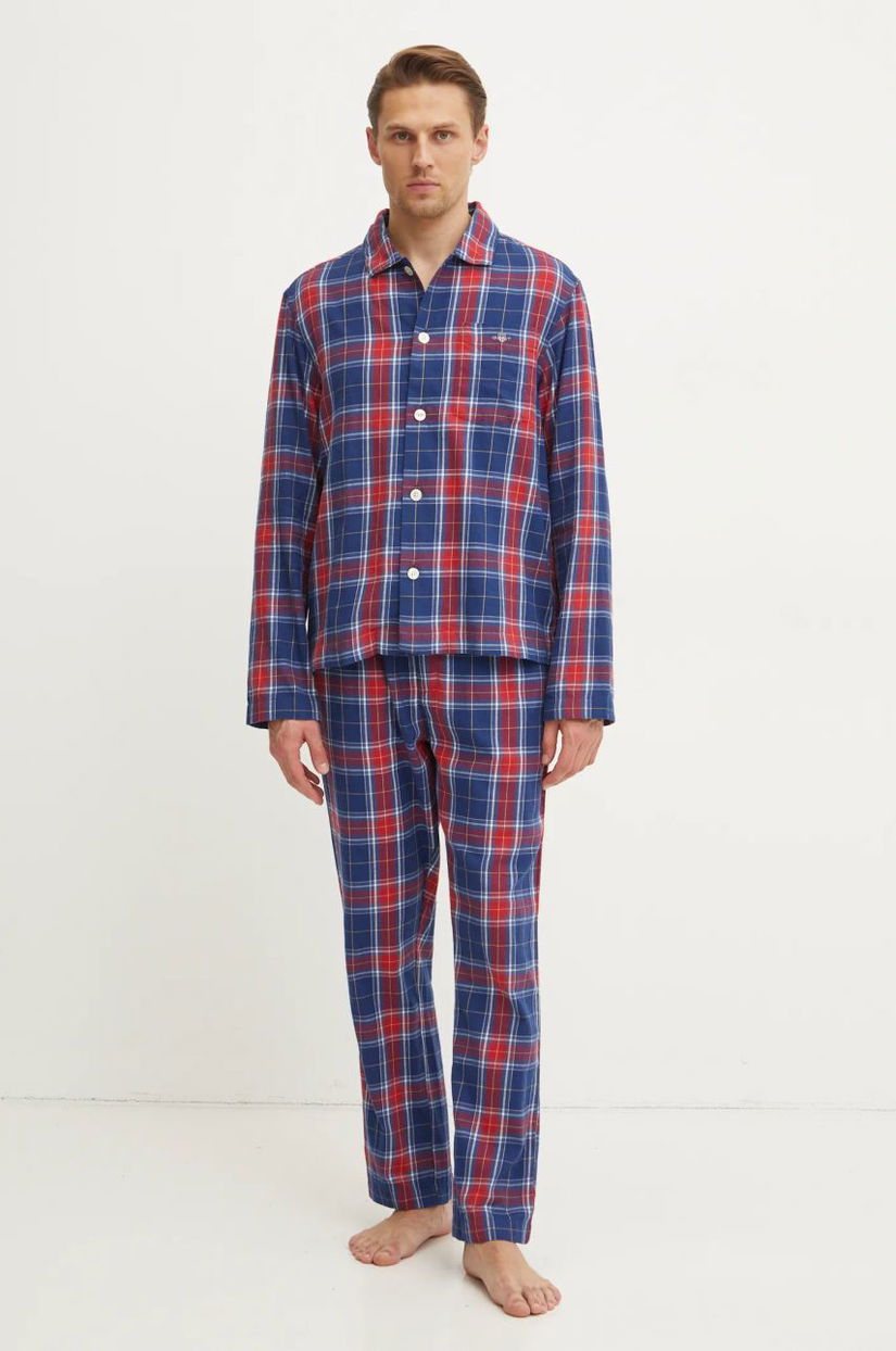 Gant pijamale de bumbac culoarea bleumarin, cu imprimeu, 902449100