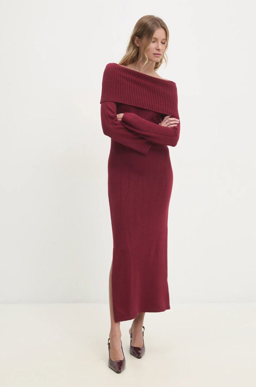 Answear Lab rochie culoarea bordo, maxi, mulata