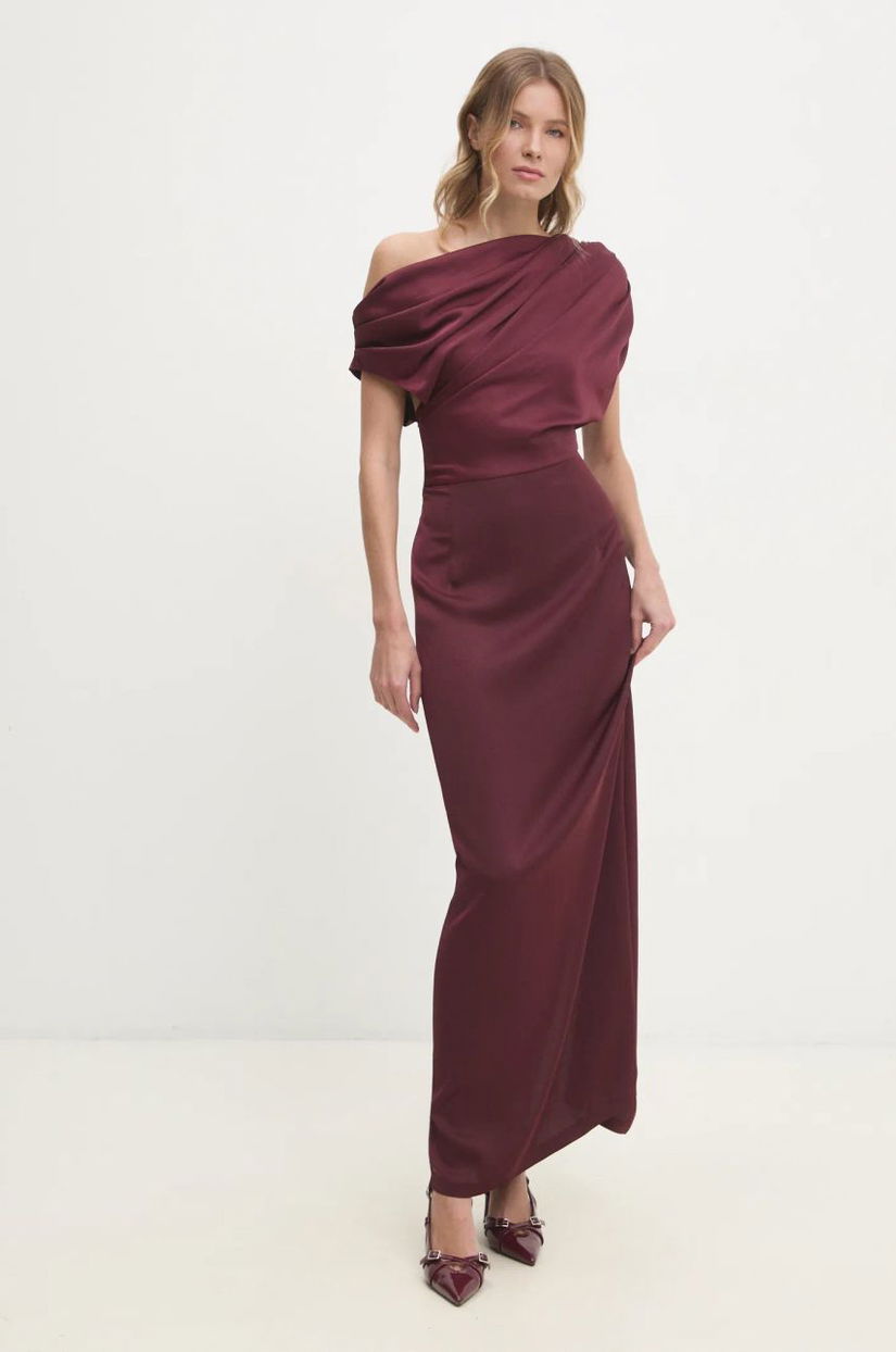 Answear Lab rochie culoarea bordo, maxi, mulata