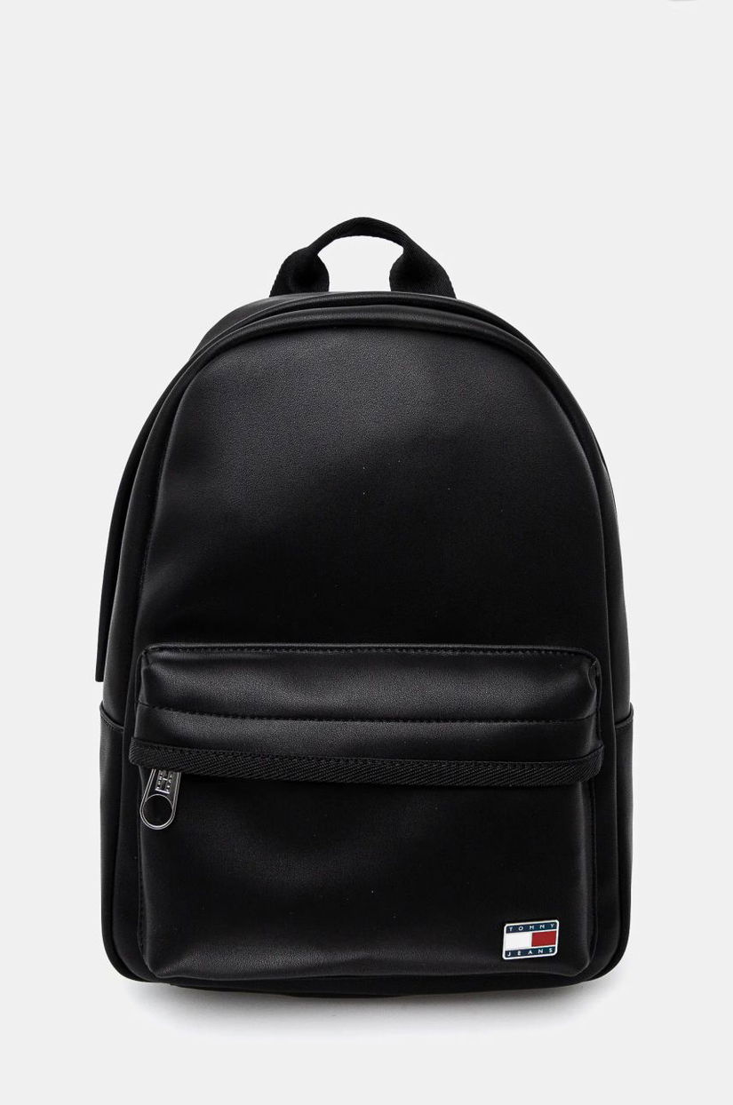 Tommy Jeans rucsac femei, culoarea negru, mic, uni, AW0AW17357