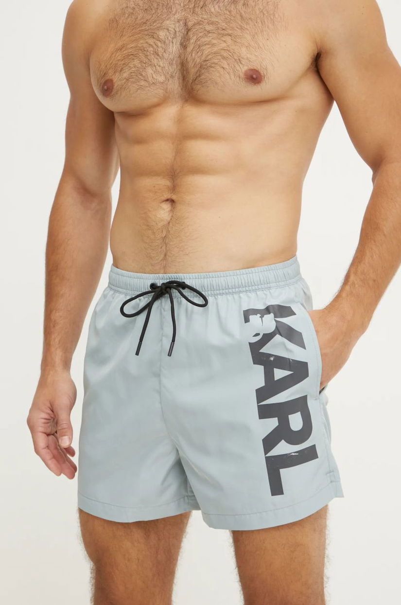 Karl Lagerfeld pantaloni scurți de baie culoarea gri, A1M46013