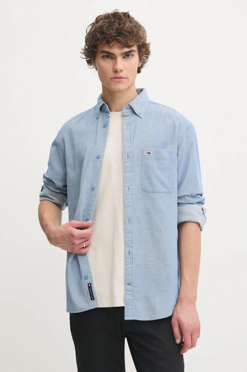 Tommy Jeans cămașă din velur cu guler button-down, regular, DM0DM20672