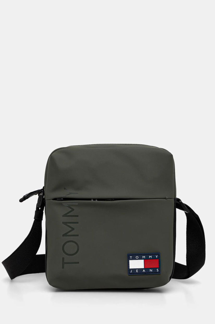 Tommy Jeans borsetă culoarea verde, AM0AM12902