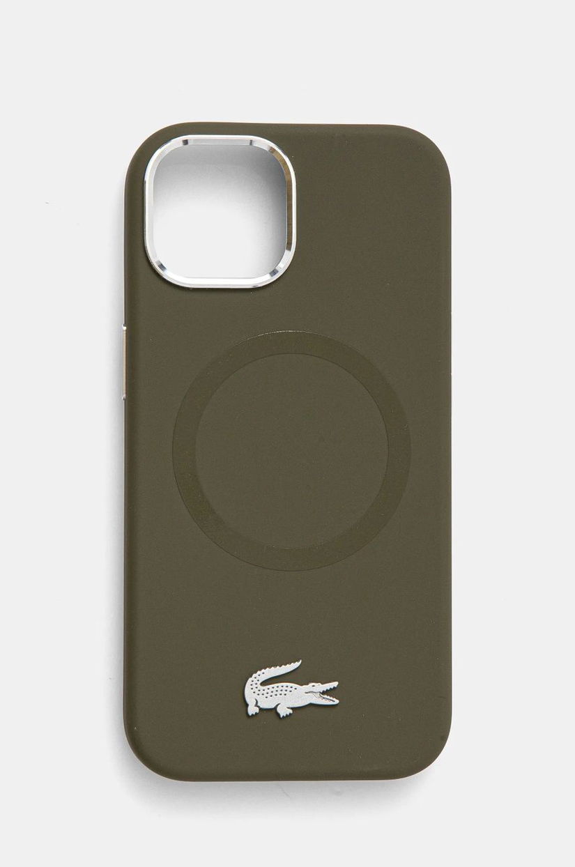 Lacoste husa pentru telefon iPhone 15 6.1 culoarea verde, LCHMP15SSMAB