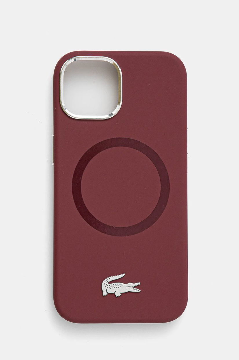 Lacoste husa pentru telefon iPhone 15 6.1 culoarea bordo, LCHMP15SSMAR