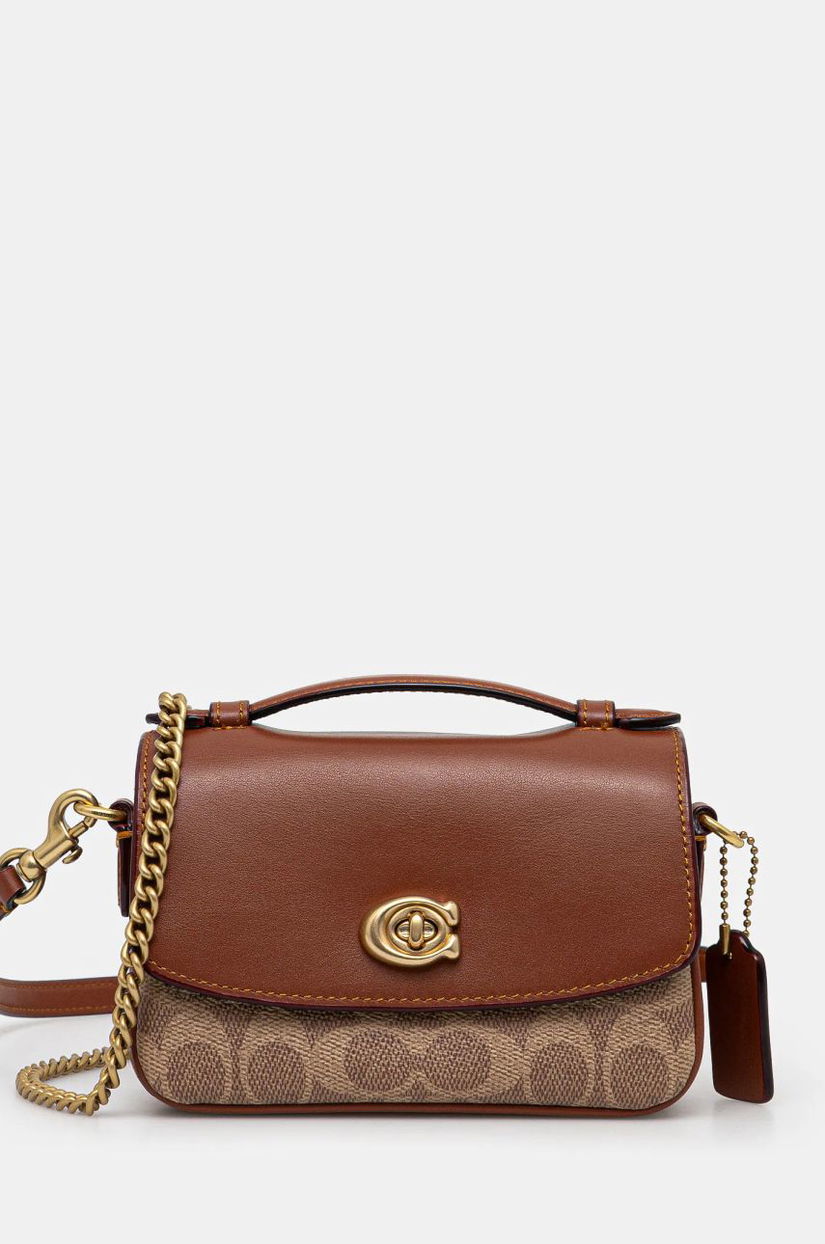 Coach poseta de piele Cassie culoarea bej, CW566