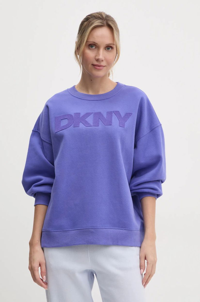 Dkny bluza femei, culoarea violet, cu imprimeu, DP5T1140