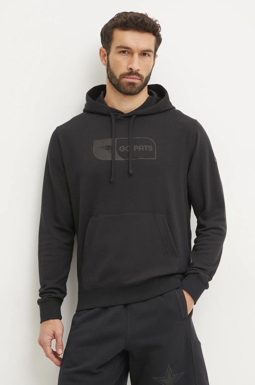 Nike bluza New England Patriots barbati, culoarea negru, cu glugă, cu imprimeu, 01D1-00A-8K-RS5