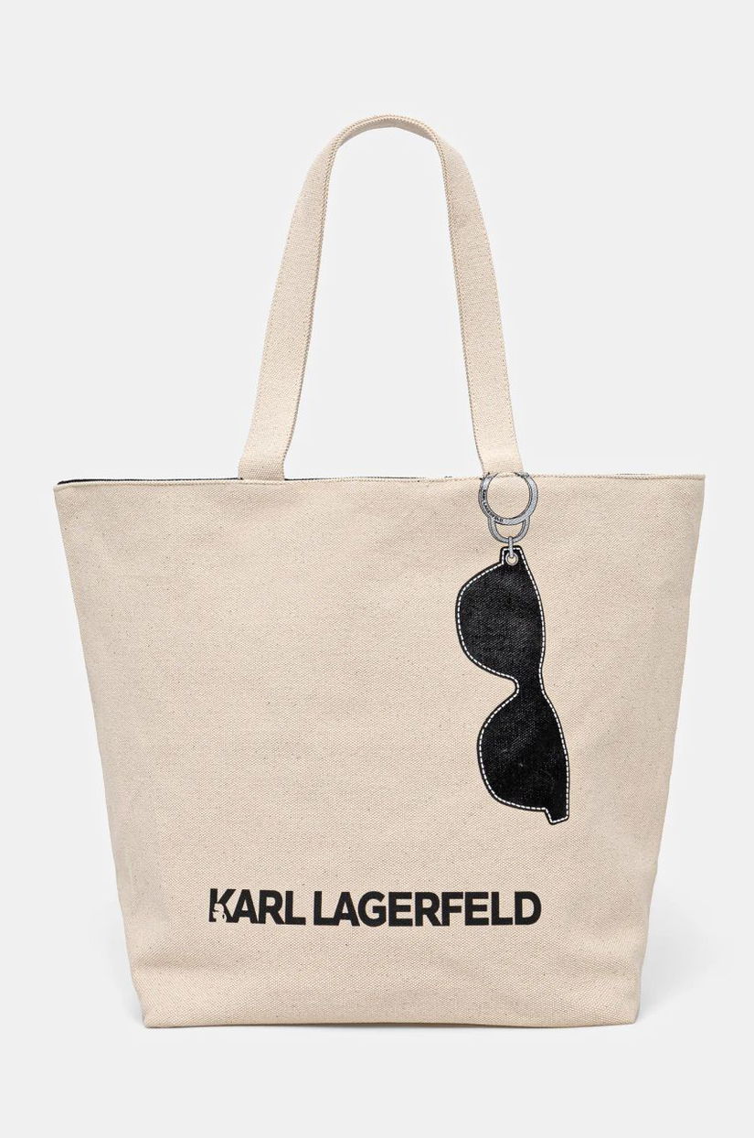 Karl Lagerfeld poseta cu doua fete culoarea bej, A1W50020