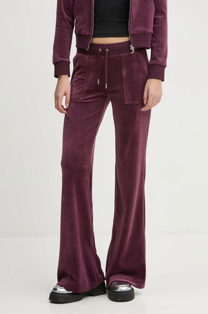 Juicy Couture pantaloni de trening culoarea bordo, neted, JCSEBJ001EU